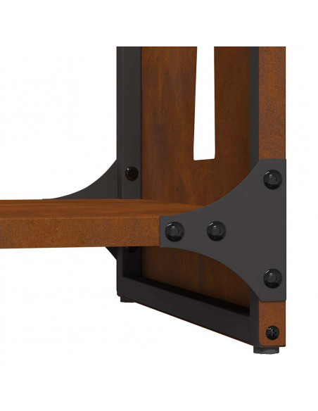 Rastrelliera per Legna da Ardere 40x30x80 cm in Acciaio Corten