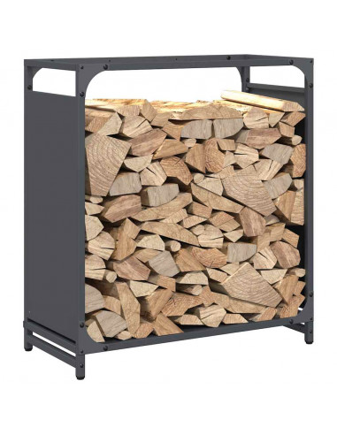 Rastrelliera per Legna da Ardere Antracite 60x28x65 cm