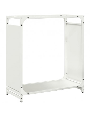 Rastrelliera per Legna da Ardere Bianca 60x28x65 cm