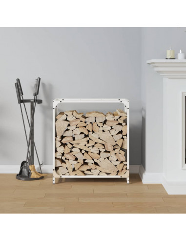 Rastrelliera per Legna da Ardere Bianca 60x28x65 cm