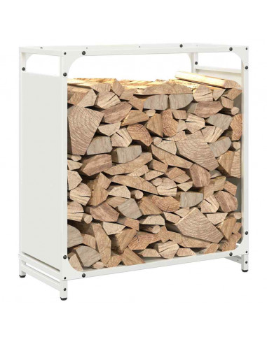 Rastrelliera per Legna da Ardere Bianca 60x28x65 cm