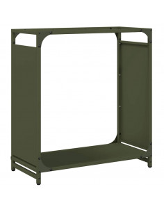 Rastrelliera per Legna da Ardere Verde Oliva 60x28x65 cm 2