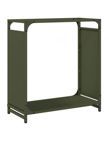 Rastrelliera per Legna da Ardere Verde Oliva 60x28x65 cm