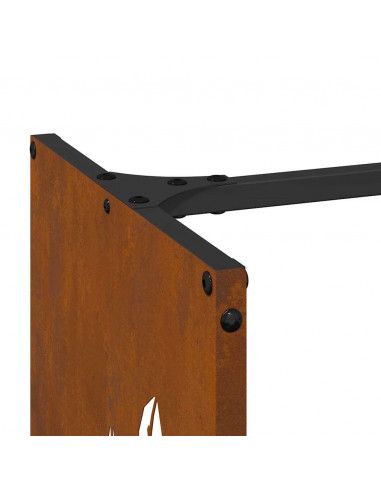 Rastrelliera per Legna da Ardere 40x30x80 cm in Acciaio Corten