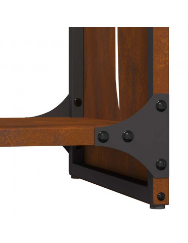 Rastrelliera per Legna da Ardere 40x30x80 cm in Acciaio Corten
