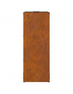 Rastrelliera per Legna da Ardere 40x30x80 cm in Acciaio Corten 2