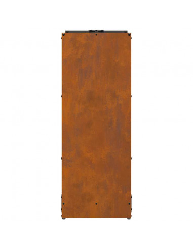 Rastrelliera per Legna da Ardere 40x30x80 cm in Acciaio Corten