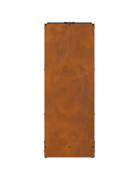 Rastrelliera per Legna da Ardere 40x30x80 cm in Acciaio Corten
