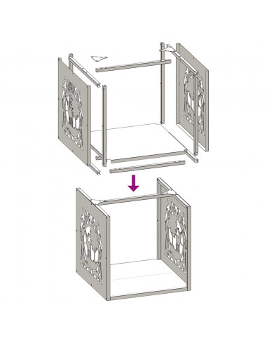 Rastrelliera per Legna da Ardere 40x40x40 cm in Acciaio Inox