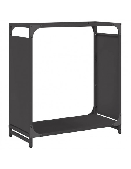 Rastrelliera per Legna da Ardere Nera 60x28x65 cm