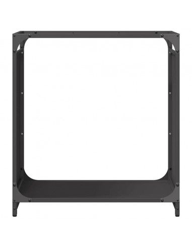 Rastrelliera per Legna da Ardere Nera 60x28x65 cm