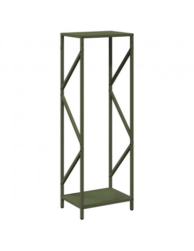 Rastrelliera per Legna da Ardere Verde Oliva 34x25x100 cm