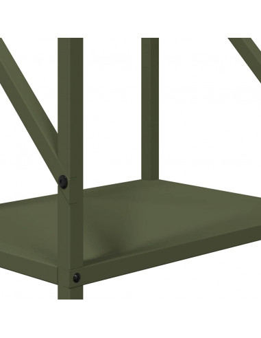 Rastrelliera per Legna da Ardere Verde Oliva 34x25x100 cm