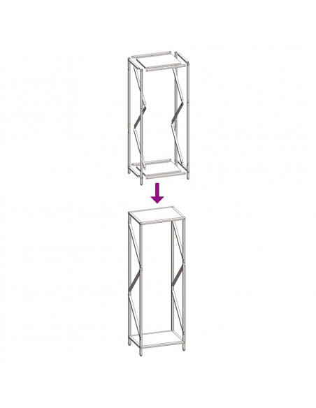 Rastrelliera per Legna da Ardere Antracite 34x25x100 cm