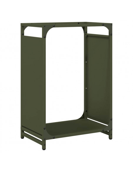 Rastrelliera per Legna da Ardere Verde Oliva 44x28x65 cm