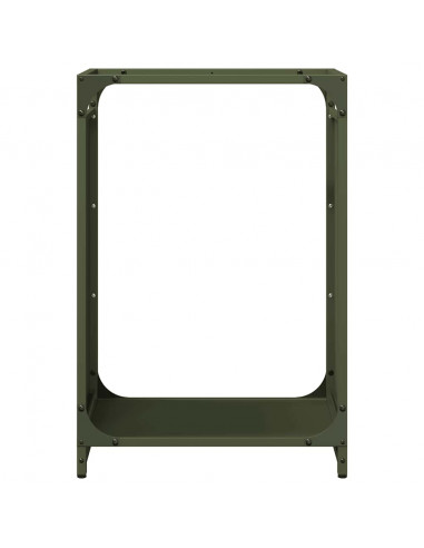 Rastrelliera per Legna da Ardere Verde Oliva 44x28x65 cm