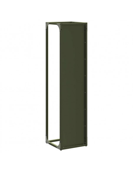 Rastrelliera per Legna da Ardere Verde Oliva 25x25x100 cm