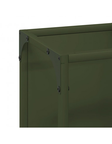 Rastrelliera per Legna da Ardere Verde Oliva 25x25x100 cm