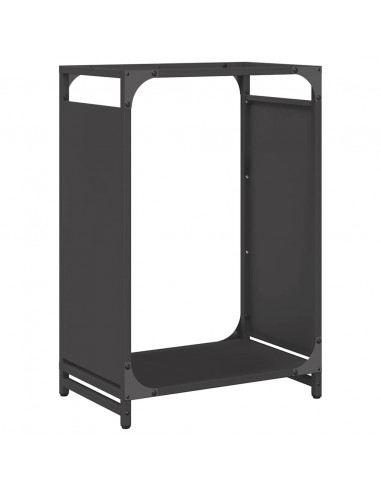 Rastrelliera per Legna da Ardere Nera 44x28x65 cm