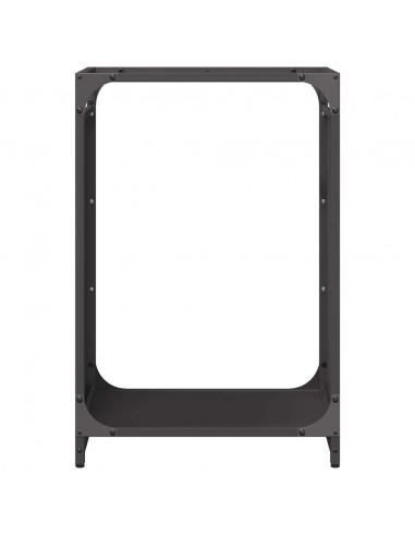 Rastrelliera per Legna da Ardere Nera 44x28x65 cm