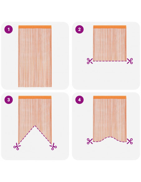 Tende a Filo 2 pz Arancio 140x250 cm