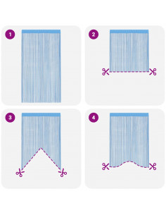 Tende a Filo 2 pz Azzurro 100x250 cm