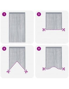 Tende a Filo 2 pz Grigio Chiaro 140x250 cm