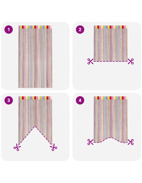 Tende a Filo 2 pz Multicolore 140x250 cm