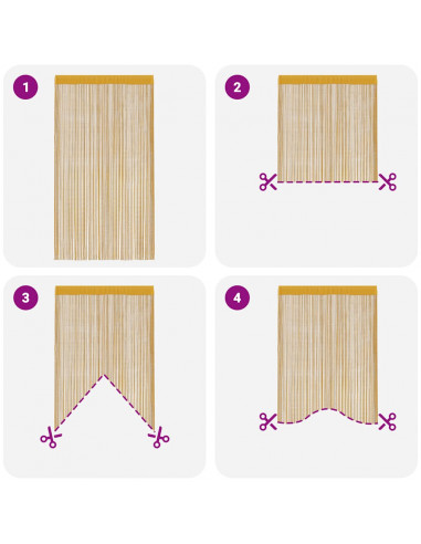 Tende a Filo 2 pz Oro 100x250 cm