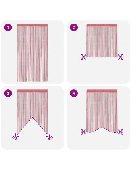 Tende a Filo 2 pz Rosa 100x250 cm