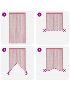Tende a Filo 2 pz Rosa 140x250 cm