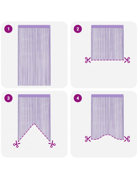 Tende a Filo 2 pz Viola 140x250 cm