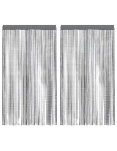 Tende a Filo 2 pz Antracite 140x250 cm