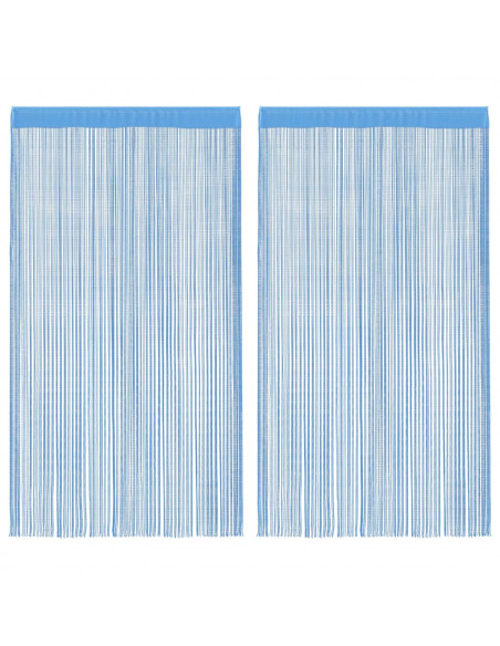 Tende a Filo 2 pz Azzurro 140x250 cm