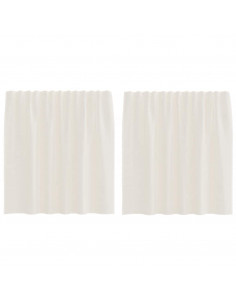 Tende in Voile con Linguetta 2 pz Crema 2