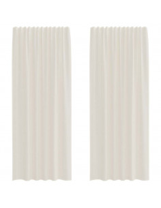 Tende in Voile con Linguetta 2 pz Crema 2
