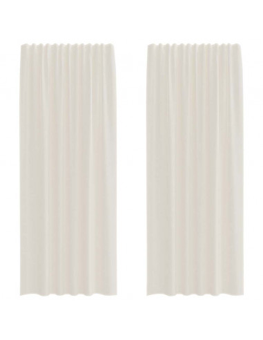 Tende in Voile con Linguetta 2 pz Crema