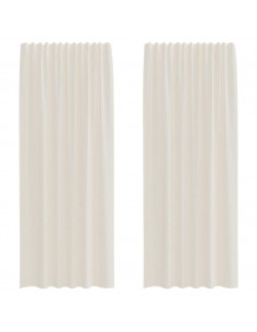 Tende in Voile con Linguetta 2 pz Crema 2