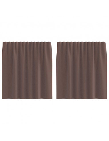 Tende in Voile con Linguetta 2 pz Marrone