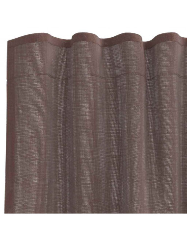 Tende in Voile con Linguetta 2 pz Marrone