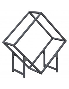 Rastrelliera per Legna da Ardere Antracite 60x25x60 cm 2