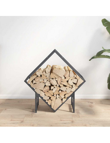 Rastrelliera per Legna da Ardere Antracite 60x25x60 cm