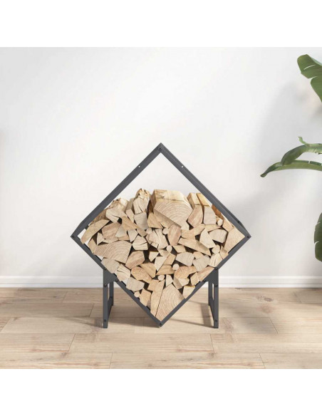 Rastrelliera per Legna da Ardere Antracite 60x25x60 cm