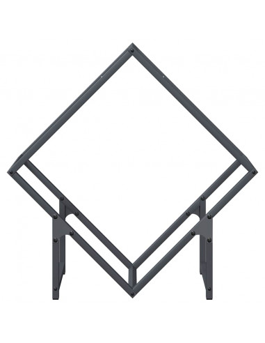 Rastrelliera per Legna da Ardere Antracite 60x25x60 cm