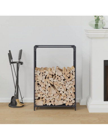 Rastrelliera per Legna da Ardere Antracite 60x28x90 cm