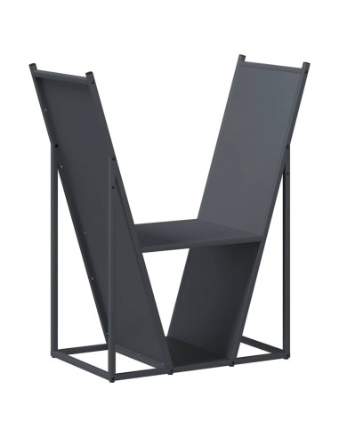 Rastrelliera per Legna da Ardere Antracite 69,5x35x81 cm