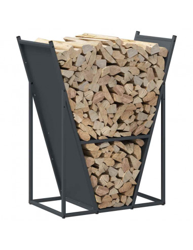Rastrelliera per Legna da Ardere Antracite 69,5x35x81 cm