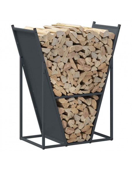 Rastrelliera per Legna da Ardere Antracite 69,5x35x81 cm