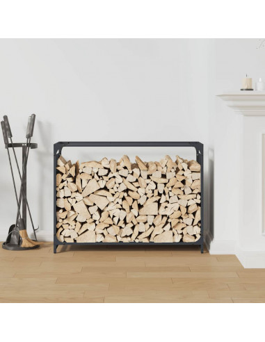 Rastrelliera per Legna da Ardere Antracite 90x28x65 cm