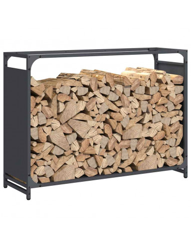 Rastrelliera per Legna da Ardere Antracite 90x28x65 cm